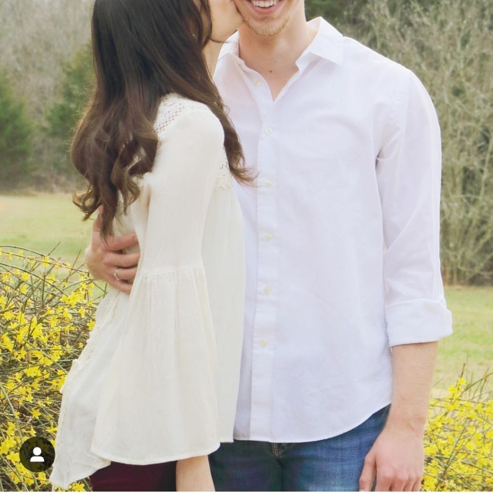 🌟 She + Sky Shirt Bell Sleeve Back Tie Flowy Boho